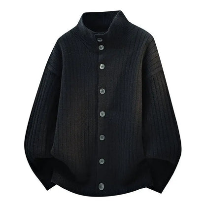 Legible Autumn and Winter Casual Sweater Men Loose Knitted Cardigan Male Round Neck Collar Sweatercoats Man