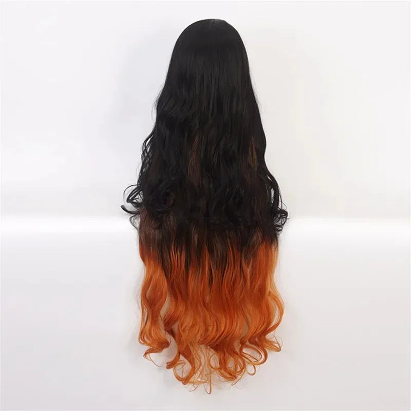 Anime Nezuko Cosplay Kamado Nezuko Cosplay Costume Nezuko Wig Uniform with Props for Adult