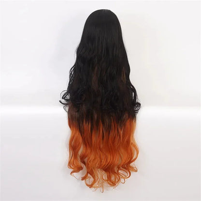 Anime Nezuko Cosplay Kamado Nezuko Cosplay Costume Nezuko Wig Uniform with Props for Adult