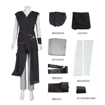 Rey Cosplay Costume Halloween Party Outfit Science Fiction Role Play Dress Up Suit