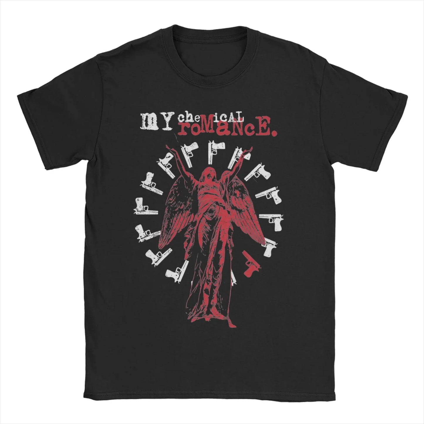 Short Sleeved Round Neck Y2k Tshirt Men Clothing New in Top & Tees Mens T-Shirt Cat Parade Band Punk My Chemical Romance
