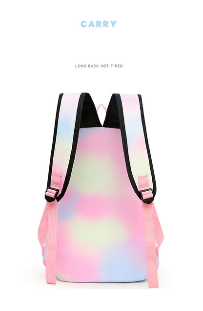 3pcs White Puppy Maltese Dog Colorful Backpack with Lunch Bag for Women Student Teenagers Rucksack Casual School Bags Sets