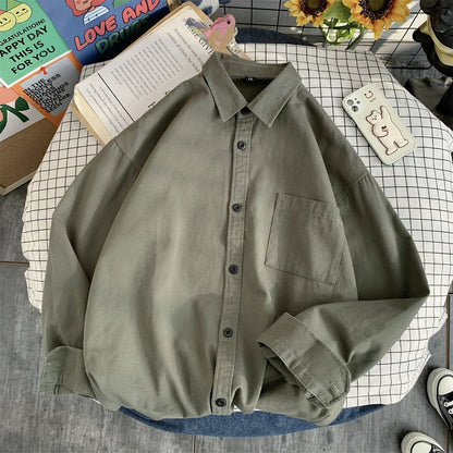 Spring Autumn Cotton White Shirts Male Long Sleeve Man Shirts Black Elegant Casual Shirts for Men
