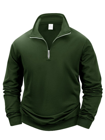 Autumn Men's Zipper Pullover Long Sleeve Sweater Men Warm Slim Casual Turtleneck Mock Neck Pullover Sweatshirts Tops
