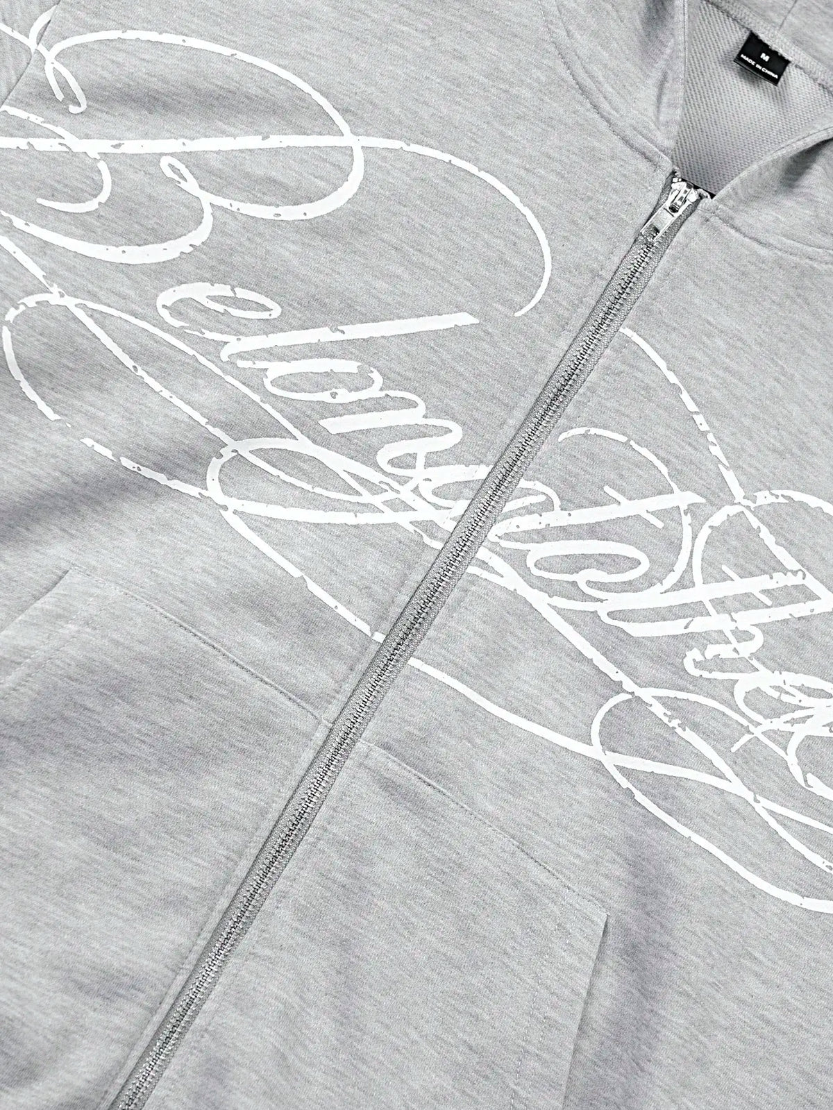 Autumn Streetwear Cropped Zip Up Hoodie Men Letter Graphic Print Front Pocket Oversized Loose Sweatshirt Casual Daily Wear 2026