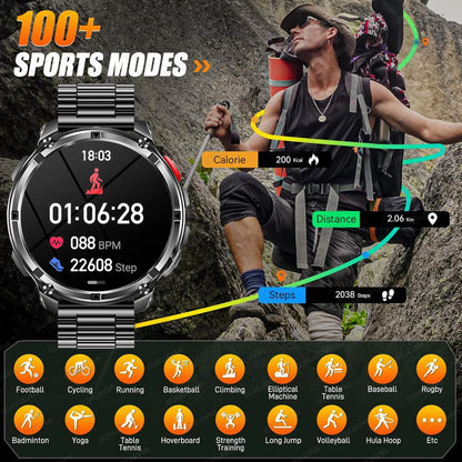 2026 New T-Rex3 Pro 1100mAh Battery Smart Watch GPS path 5ATM Waterproof Sports Run tracker Outdoors Compass Military Smartwatch