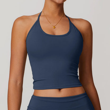 Sports Bra Women Halter Top High Support Push-up Open Back Gym Wear Sexy Fitness Tops Yoga Bra Female Running Workout Underwear