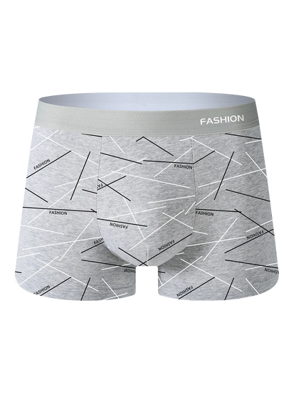 4-Pack Men's Boxer Briefs Fashionable Comfortable Soft Fabric Advanced Sports Fitness Casual Underwear for Men