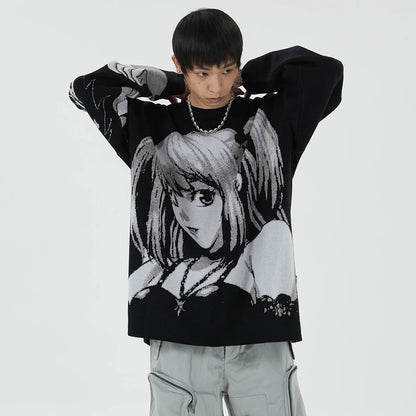Anime Kawaii Winter Men Gothic Clothes Goth Man Sweater Men's Cartoon Women Tops