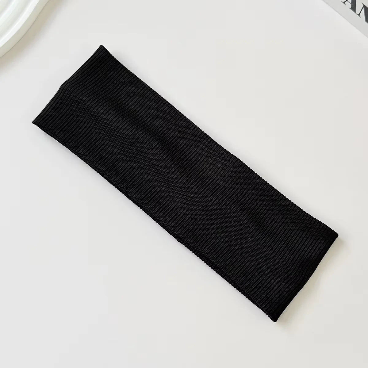 Threaded Hair Band Sports Yoga Sweat-absorbent Wide Headscarf Hair Band Female Joker Elastic Solid Color Headband Headdress