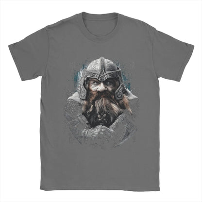 Gimli L-Lords Of The R-Rings T Shirt Men Pure Cotton Funny T-Shirt Round Neck  Tees Short Sleeve Tops 6XL