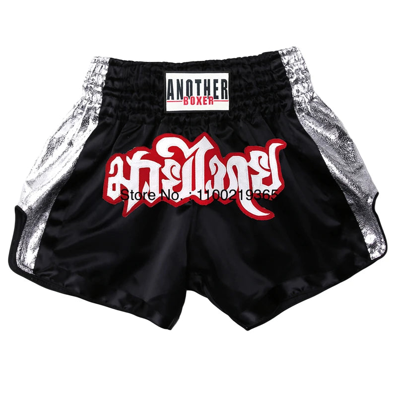 Muay Thai Fight Kickboxing Shorts Fitness Men Women Kids Boxing Shorts Embroidery Thailand Gym Training Black MMA Jujitsu Pants