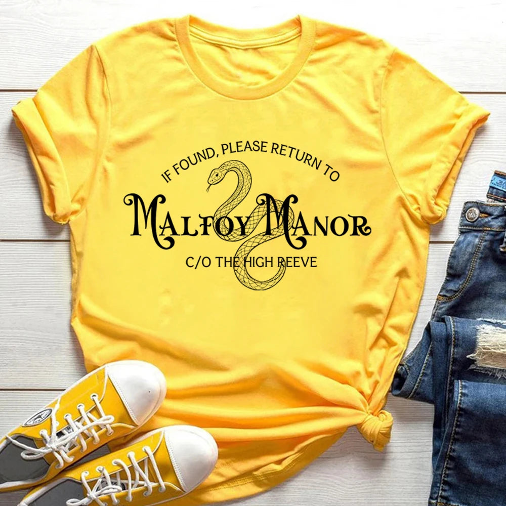 Dramione Book Club Shirt Malfoy Manor T-shirt Dramione Fanfic HP Wizard School Tee Fandom Manacled Merch Retro Short Sleeve Tops
