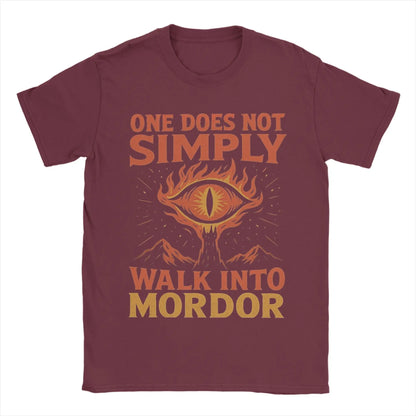 One Does Not Simply Walk Into Mordor Eye of Sauron L-Lords Of The R-Rings T-Shirts Men Pure Cotton Tees T Shirts 4XL Clothes