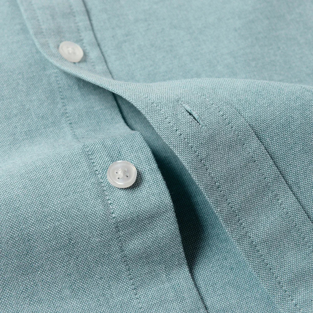 Men's Slim-Fit Oxford Cotton Shirt: Long Sleeves, Casual Breathable Fabric, Exquisite Craftsmanship, Brand with OEM Processing