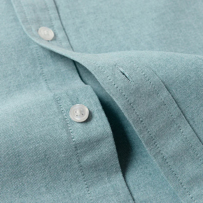 Men's Slim-Fit Oxford Cotton Shirt: Long Sleeves, Casual Breathable Fabric, Exquisite Craftsmanship, Brand with OEM Processing