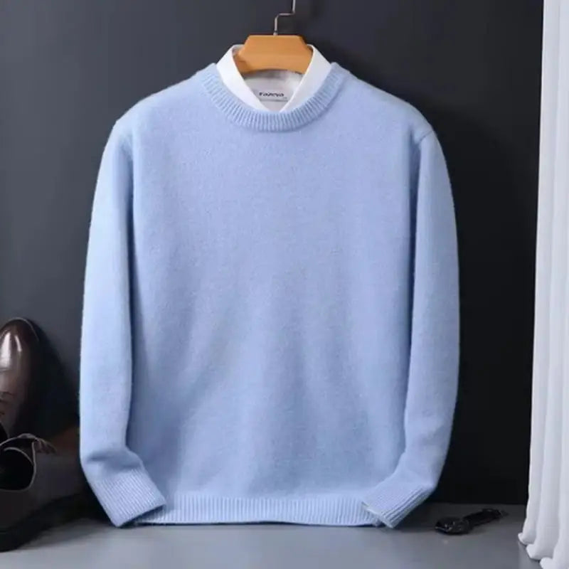 2025 Cashmere Sweater O-neck Pullovers Men's Loose Oversized M-3XL Knitted Bottom Shirt Autumn Winter
