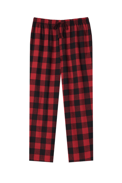 Men's Pajama Bottom Flannel Trendy Plaid Solid Casual Comfy with Pocket Warm Loose Sleeping Pants Stretchy Elastic Waistband