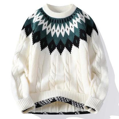 Legible Autumn and Winter Casual Sweaters Men Round Neck Collar Knitted Pullovers Male Loose Sweater Man