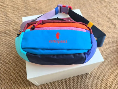 Color Block Spliced Nylon Fanny Pack Adjustable Strap Lightweight Crossbody Waist Bag Outdoor Hiking Travel Portable Chest Bag Multi Color Sling Belt Bag