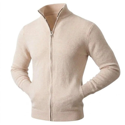 Autumn Men's Casual Stand Collar Cardigan Sweater Zip Knitted Jacket Winter Warm Jumper Coat Outwear Long Sleeve Streetwear Top