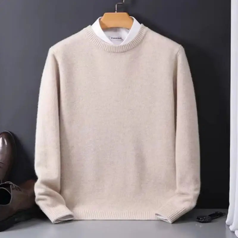 2025 Cashmere Sweater O-neck Pullovers Men's Loose Oversized M-3XL Knitted Bottom Shirt Autumn Winter