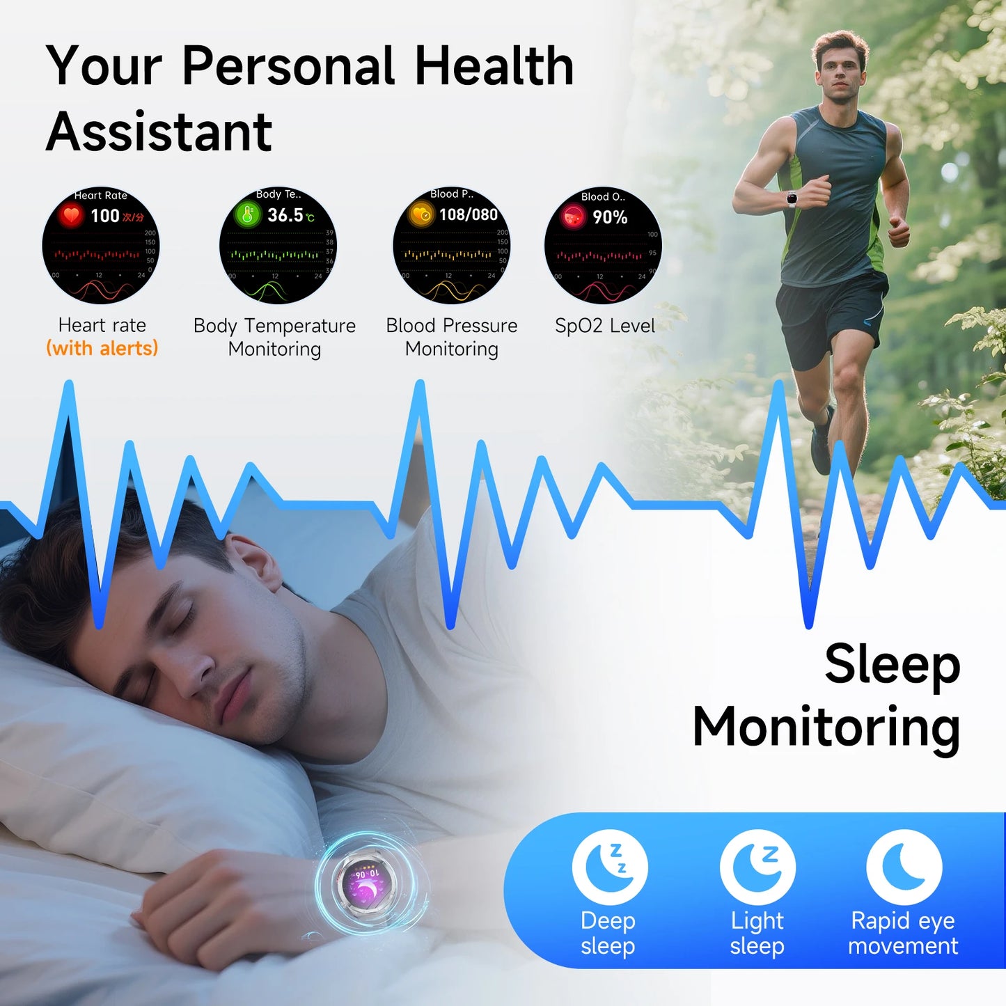 Marsyu AI-GPT Nursing Grade Health Smart Watch Body Fat Uric Acid ECG+PPG Body Fat BP HD Call Sports Smart watch For Men Women
