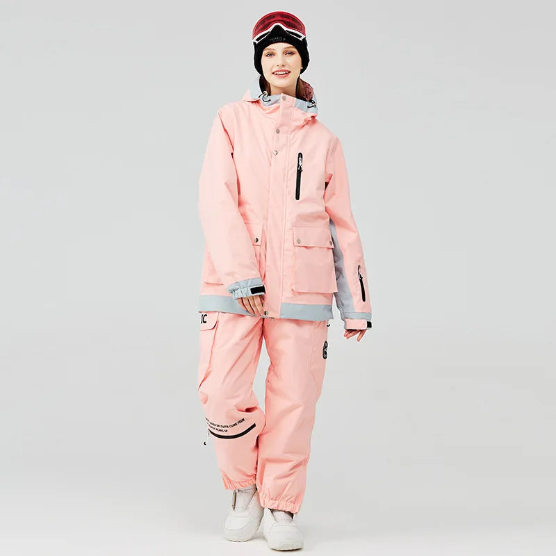 New Men's Women's Ski Suit Winter Outdoor Snow Wear Waterproof Windproof Thickened Warm Ski Clothing Jacket Pants Set Couple