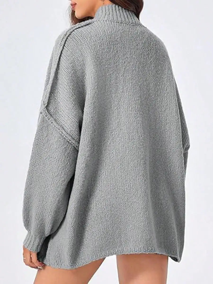 Womens Oversized Loose Fall Sweater Cardigans Long Lantern Sleeve Button Down Chunky Knit Coats