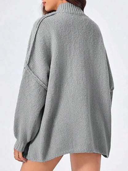 Womens Oversized Loose Fall Sweater Cardigans Long Lantern Sleeve Button Down Chunky Knit Coats