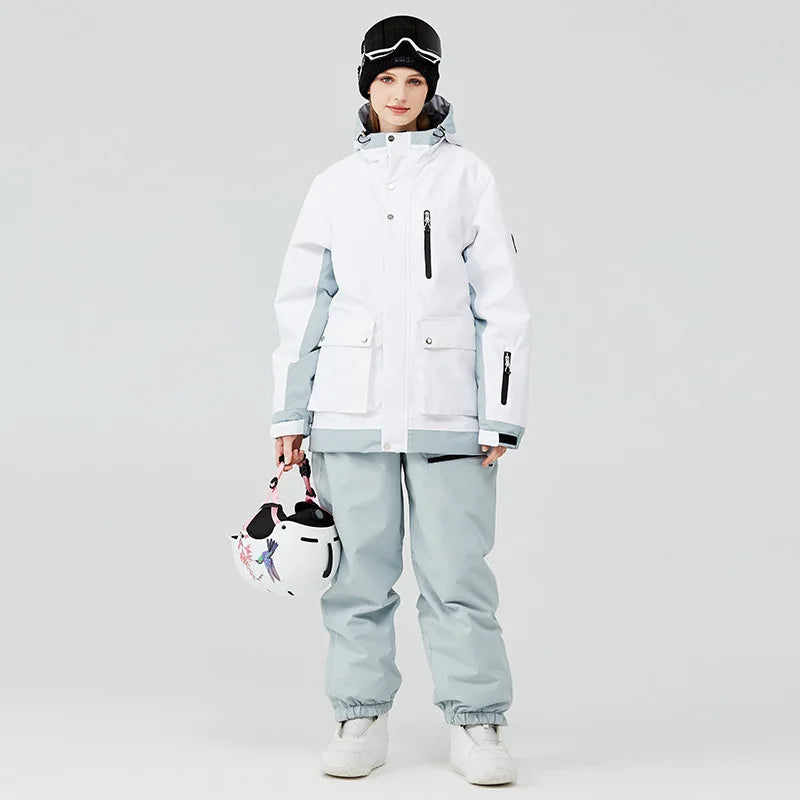 New Men's Women's Ski Suit Winter Outdoor Snow Wear Waterproof Windproof Thickened Warm Ski Clothing Jacket Pants Set Couple