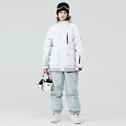 New Men's Women's Ski Suit Winter Outdoor Snow Wear Waterproof Windproof Thickened Warm Ski Clothing Jacket Pants Set Couple