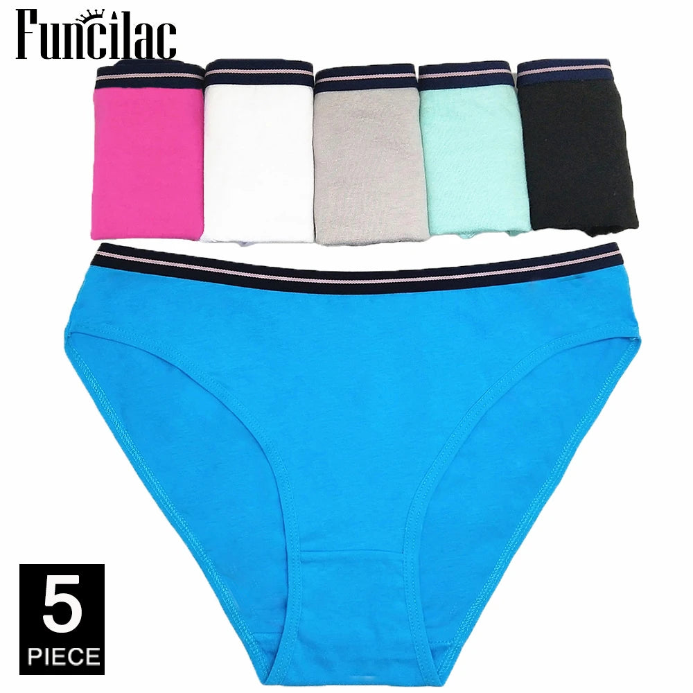 Sexy Panties for Women Cotton Soft Female Underwear Lace Briefs set Ladies Striped Bikini Intimates Lingerie 5 pcs/lot