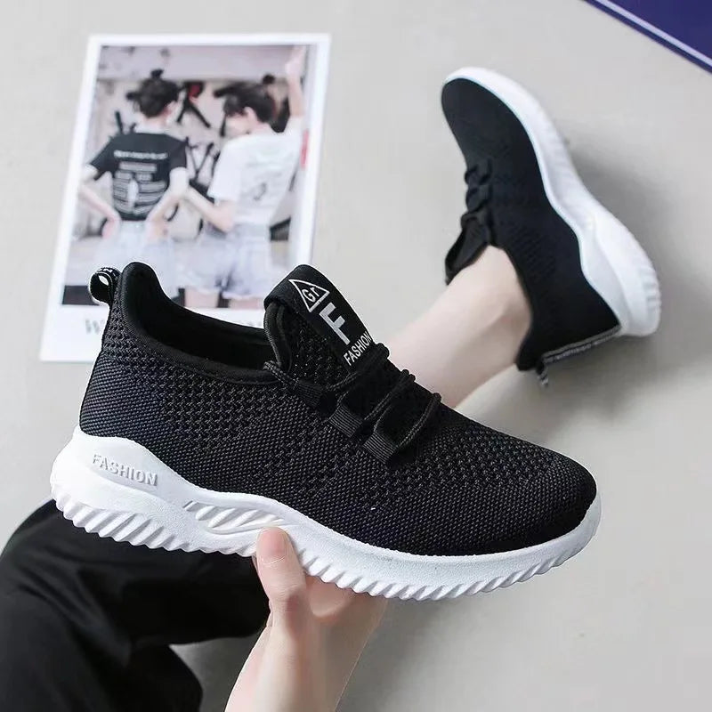 Women's Lightweight Walking Sneakers Breathable Mesh Upper Non-Slip Outsole Comfortable Slip-On Casual Shoes