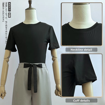HOLOUN Jujutsu JJK Manga Anime Fushiguro Toji Cosplay Costume Wig T-shirt Pants Rose Net Halloween