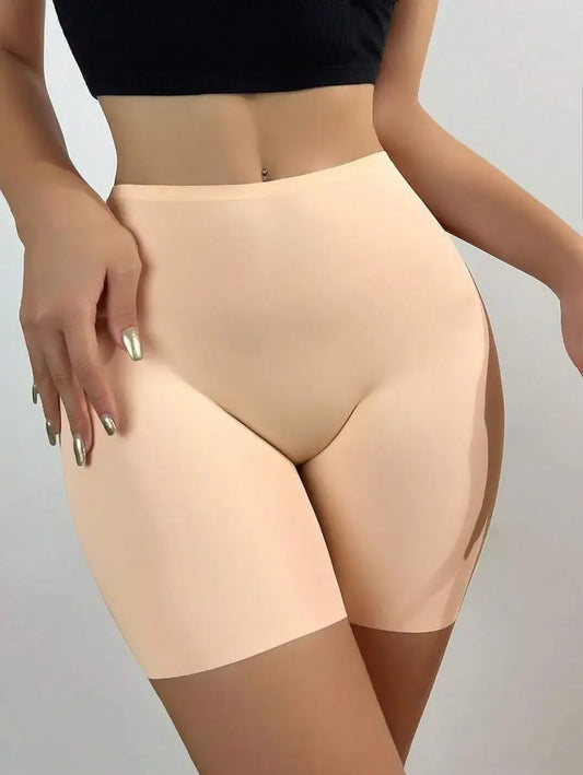 Seamless High Waist Square Leg Ice Silk Shorts Women Stretch Anti-Chafing Butt Lift Tummy Control