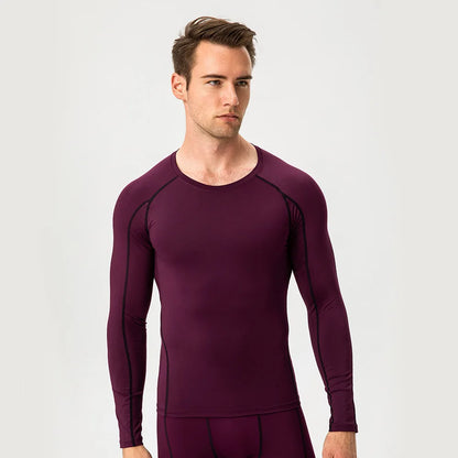 Men's Compression Shirt Long Sleeve Sports Workout T-Shirts Sport Quick Dry Fitness Running Tops Gym Sports Tights