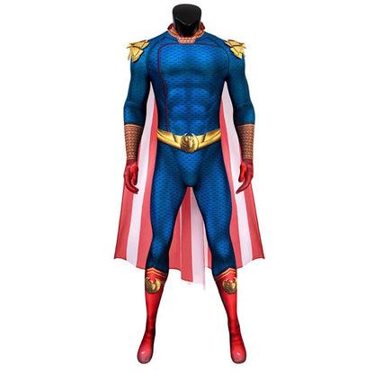 The Boys Homelander Cospaly Superhero Costume Adult Man Halloween Costumes Antony Starr Jumpsuit Cloak Blue Bodysuit