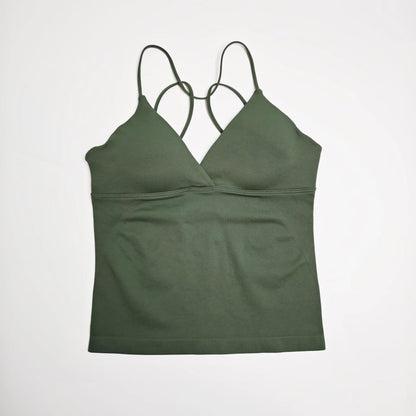 NCLAGEN Vision Twist Front Longline Top Women's Seamless Thin Straps Yoga Gym Workout Vest Running Tank Tops Fitness Clothing