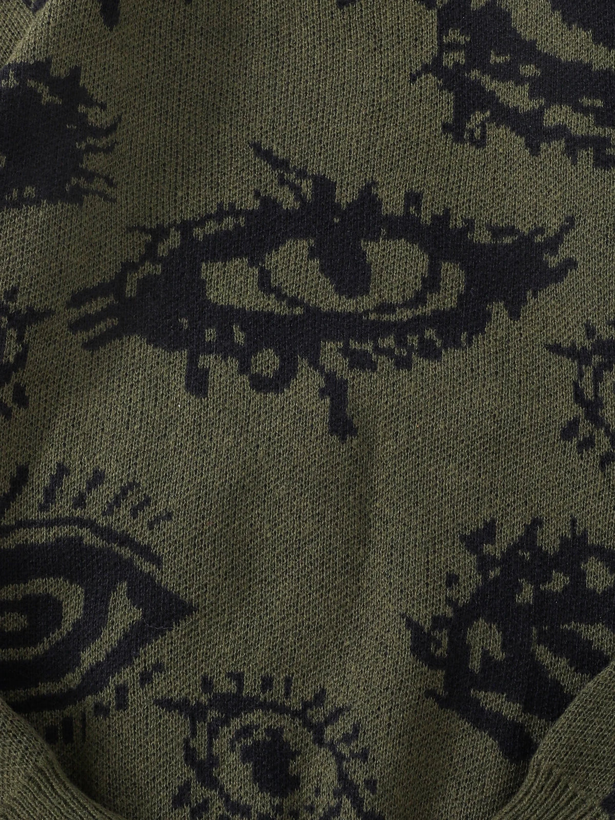 New Trendy Autumn and Winter Abstract Eye Jacquard Pattern Pullover Sweater Casual Round Neck Knitted Men's Pullover