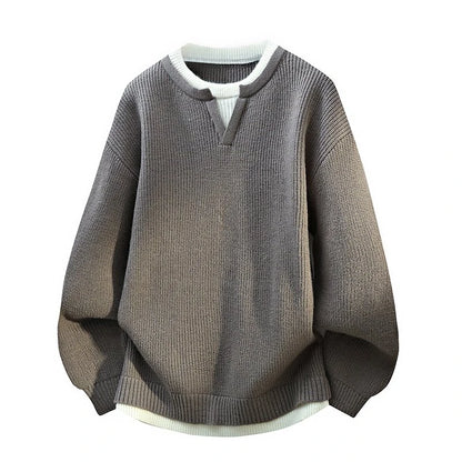 Legible Autumn and Winter Casual Sweaters Men Round Neck Collar Knitted Pullovers Male Loose Sweater Man