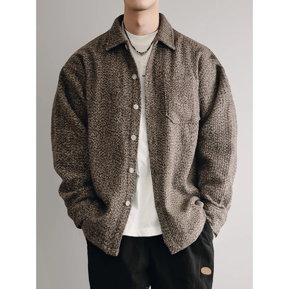Mens Japanese Vintage Flannel Shirt Thick Warm Long Sleeve Loose Fit Plus Size High Quality Autumn Winter Soft Coat Harajuku Top