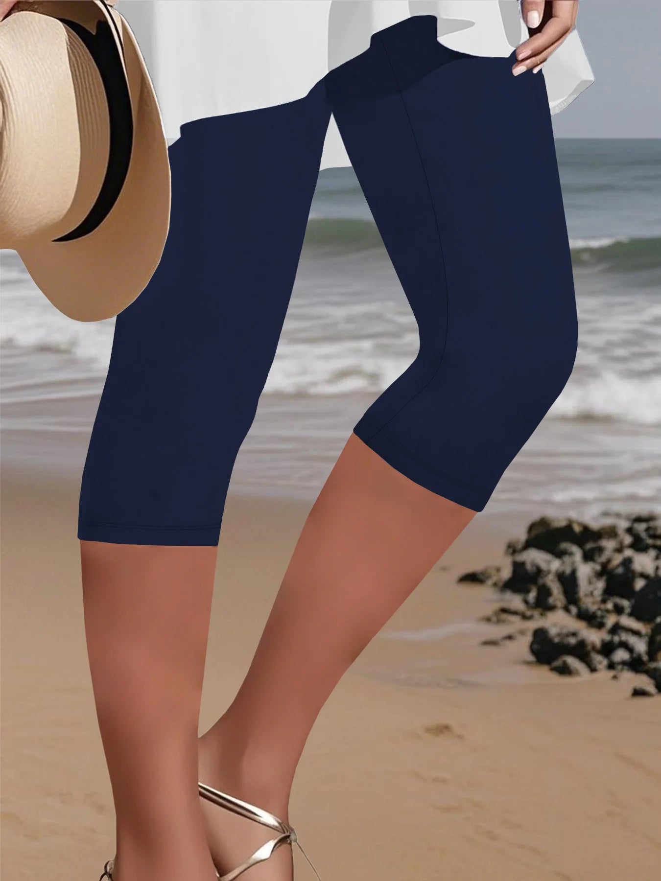 Plus Size Super Soft Capri Pants for Women No See Through Workout Running Yoga Athletic Leggings
