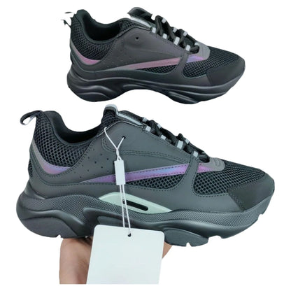 Men's Sport Shoes High Version B22 Cowhide Lightweight Breathable Mesh Contrast Color Laces Reflective Comfortable Unisex