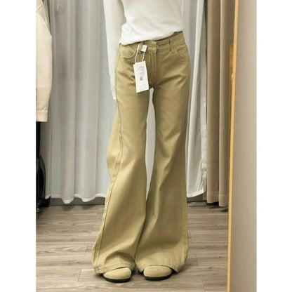 Ladies Jeans Flare Trousers Leisure Slimming Vintage Inspired Autumn  High Waist Bell  Women's pants Flared jeans jeans y2k