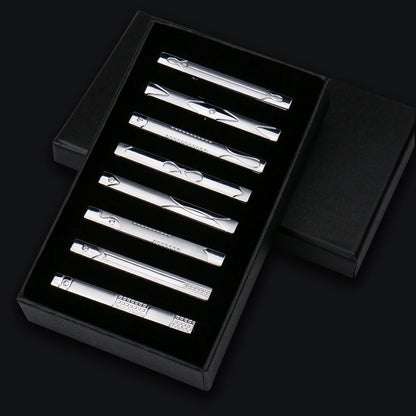 Luxury Men's Tie Clips Set Gifts Box Hight Quality Tieclip Business Accessories Suit 8 Pieces Set Multiple Styles Gifts For Men