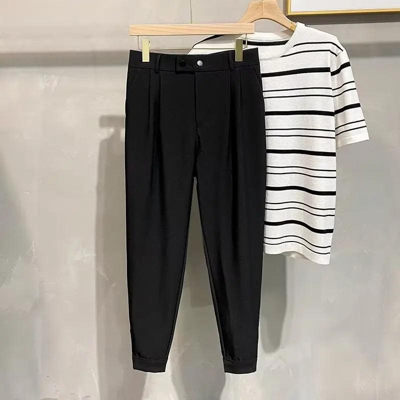 Luxury Fashion Straight Men's Casual Pants Spring Summer Harem Business Formal Male Trousers Trendy Brand
