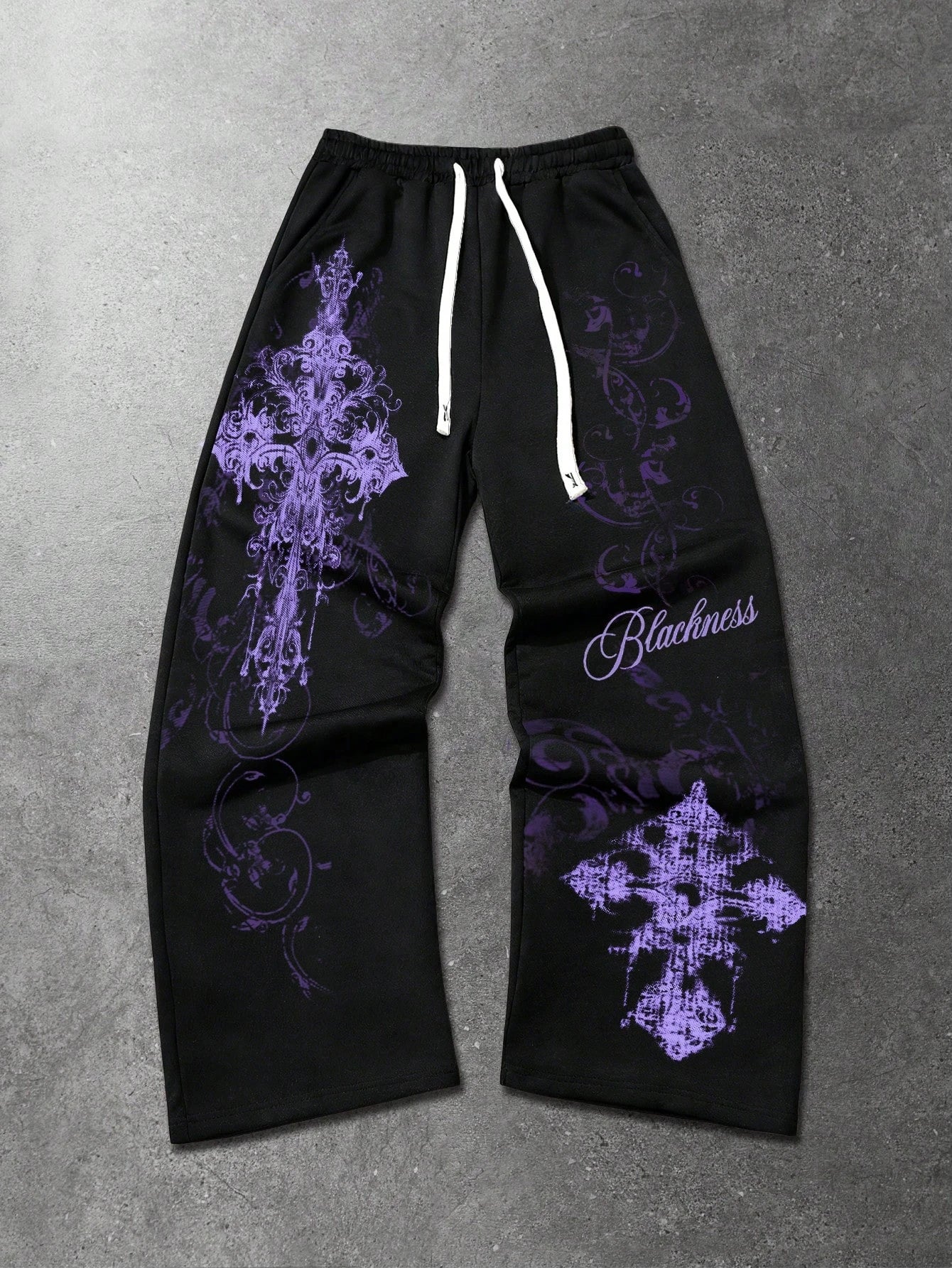 Y2K Gothic Unisex Streetwear Gym Pants Men Women Casual Drawstring Loose Fit Workout Wide Leg Trousers Jogger Fitness Long Pants