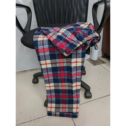 Pajama Pants Men's Flannel Cotton Autumn and Winter Casual Plaid Long Trousers Warm Home wear Pants Men Sleepwear