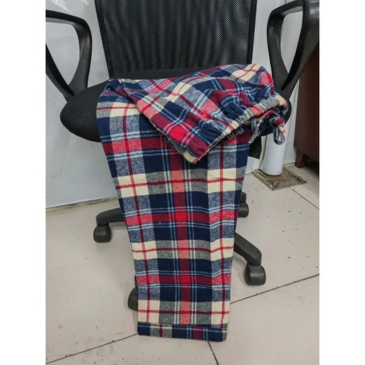 Pajama Pants Men's Flannel Cotton Autumn and Winter Casual Plaid Long Trousers Warm Home wear Pants Men Sleepwear